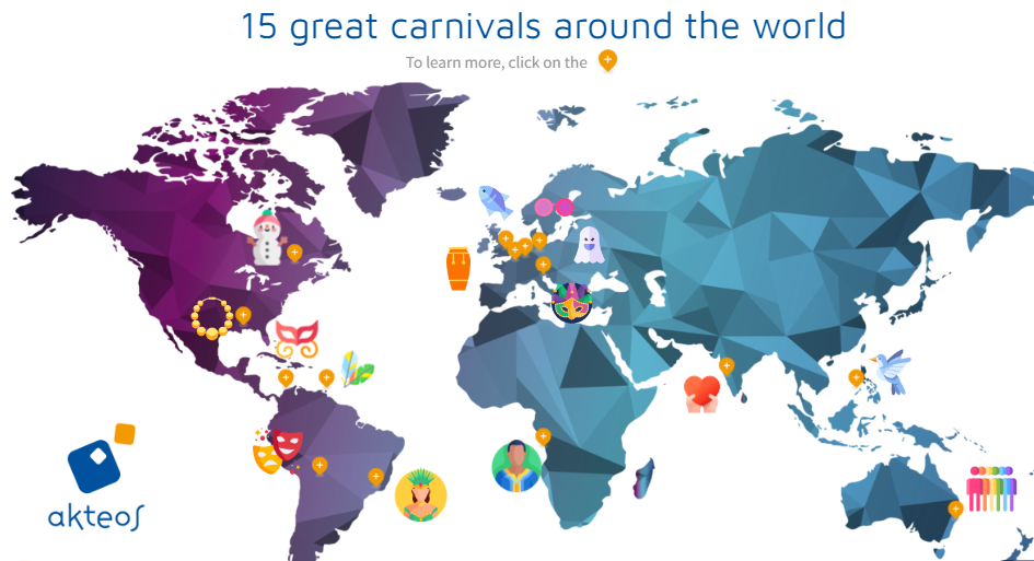 interactive map - 15 great carnivals - élysées langues