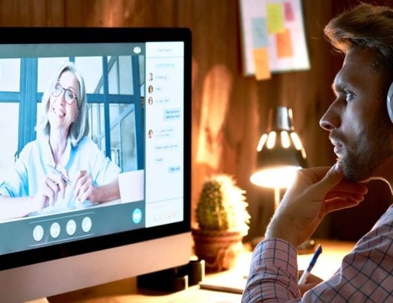 cours en visioconférence d'anglais